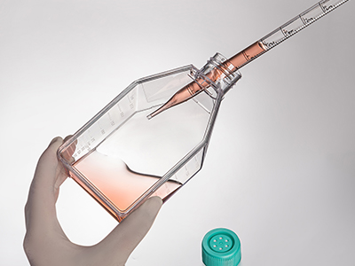 斜頸設(shè)計(jì)，易于傾倒，方便移 液管和細(xì)胞刮刀的進(jìn)出